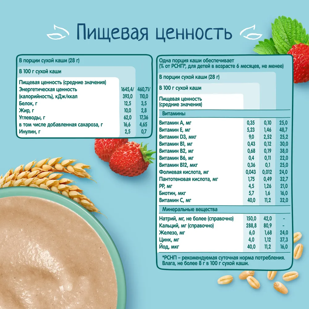 ФрутоНяня Каша молочная пшеничная с яблоком и земляникой, 200 г, с 6  месяцев купить в Ставрополе