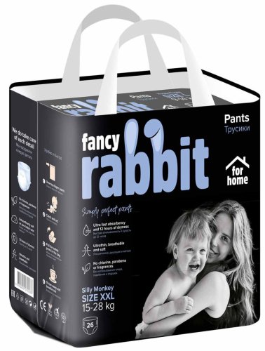 Fancy Rabbit for home Подгузники-трусики, 15-28 кг, XXL, 26 штук