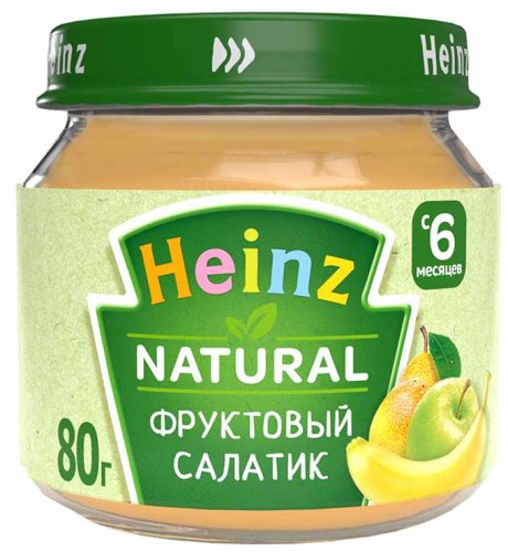 Heinz Пюре "Фруктовый салатик", с 6 месяцев, 80 г