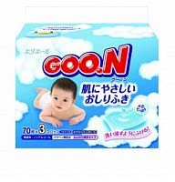 Goon Влажные салфетки для малышей /  запасной блок 70*3 шт					