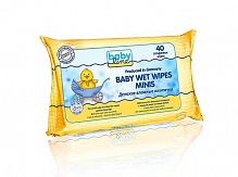 Babyline Детские влажные платочки с алое вера и ромашкой  40 шт					