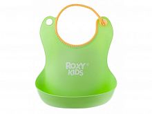 Roxy Kids Нагрудник  мягкий с кармашком и застежкой зеленый