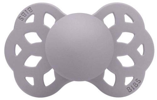 Bibs Пустышка Infinity Symmetrical Silicone, 0+ / цвет Fossil Grey (серо-сиреневый)