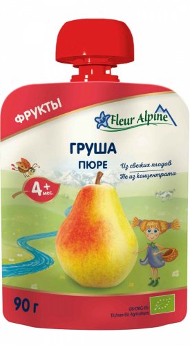 Fleur Alpine Пюре детское Груша, с 4 месяцев, 90 г