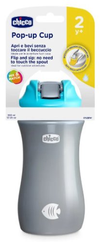 Chicco Поильник Pop Up Cup, с 2 лет / цвет голубой