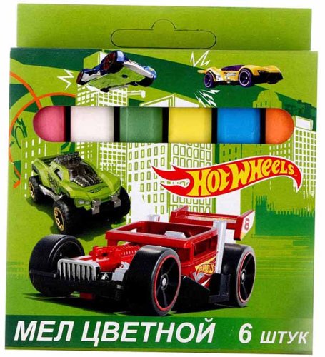 Centrum Мел цветной "Hot Wheels", 6 штук