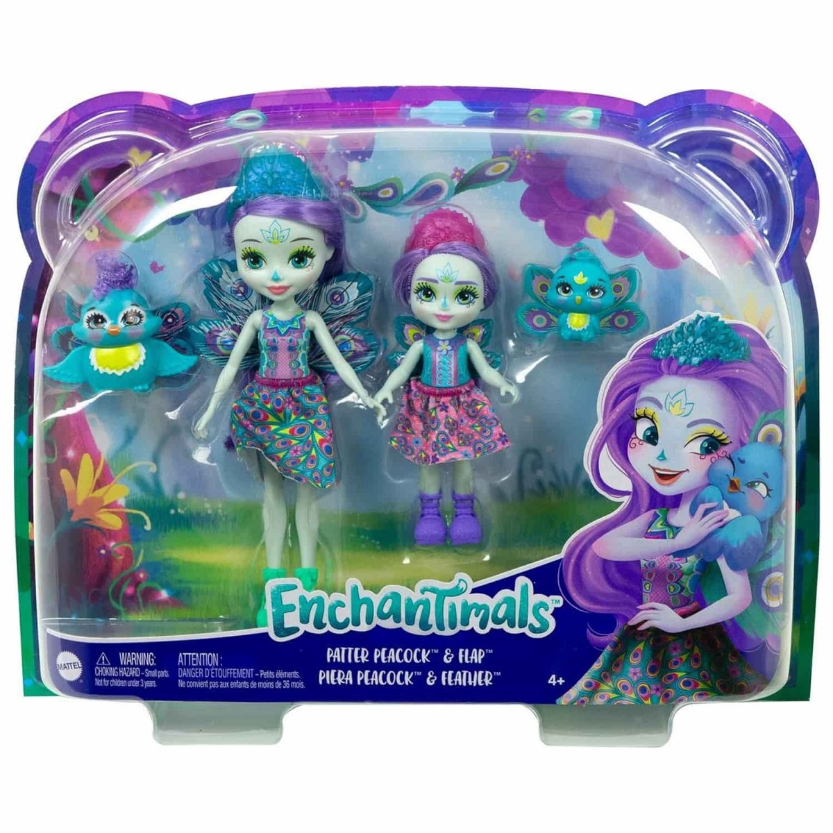 Enchantimals Набор игровой Сестрички с питомцами Пэттер и Пьера Павлина