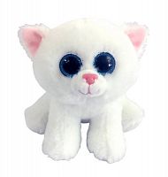 ABtoys Мягкая игрушка Котенок белый с голубыми глазками, 15 см / цвет белый					